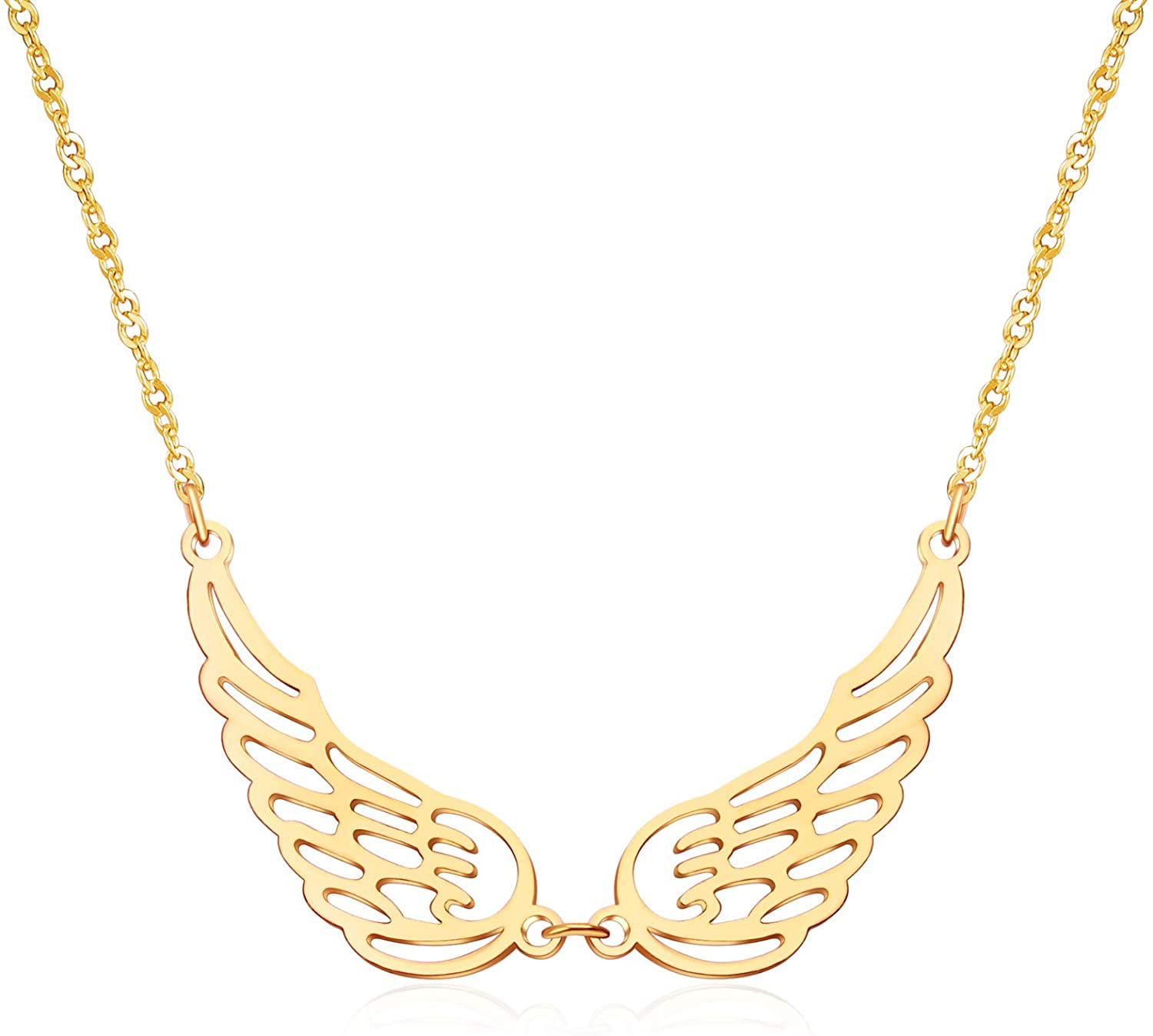 Wiskunde native bijkeuken Angel Wings Necklace Choker Necklace Simple Stainless Steel Pendant Gold  Tone Guardian Angel Wings Jewelry For Woman Girls Necklace - Walmart.com