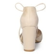 thumbnail image 3 of Unique Bargains Women's Ankle Tie Block Heel Pointed Toe Dress Pumps, 3 of 7