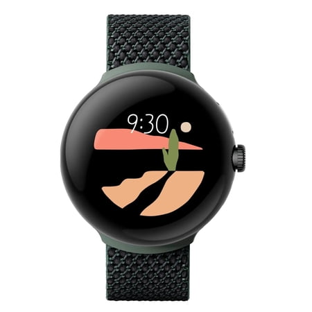 Google Pixel Watch LTE Smartwatch Compatible with Cellular or WiFi Data, GPS, BT and Heart Rate Monitor 41mm, Bulk Packaging (Black Woven)