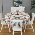 thumbnail image 2 of Light Gray Chicken Rooster Pattern Round Tablecloth 60"x60",Wrinkle Wipeable Table Cloth for Kitchen Dining Room Picnic Patio Party, 2 of 6