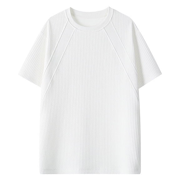 hoksml Mens Black and White Short Sleeve Ribbed T Shirts Soft Casual Tops with Raglan Sleeves for Daily Wear