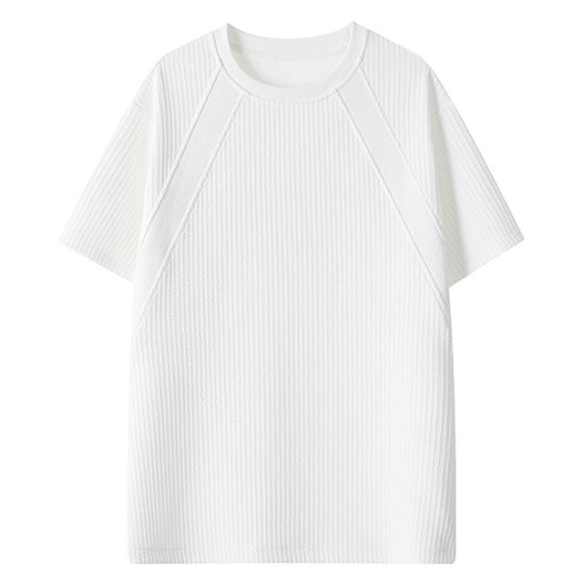 Ceisia Men's Casual Cotton Linen T-shirt Short Sleeve Round Neck Solid Color Summer Daily Wear Tee Tops White XL Gifts