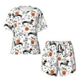 thumbnail image 4 of Kdxio Halloween Dachshund Print Pajamas Sets for Women Short-Sleeved Pjs with Lounge Shorts Two Piece Sleepwear S-4XL, 4 of 9