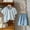 Sky Blue, variant on Amidoa Girls Summer 2 Piece Outfits Cute Short Sleeve and Casual Shorts Kids Clothing Set Black Size 2T