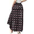 thumbnail image 6 of Cueply Long Skirts for Women Pleated Elastic High Waist drawstring Tiered Maxi Skirt with Pockets, 6 of 7