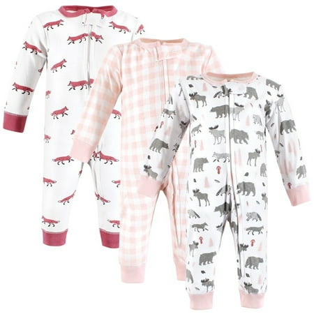 

Hudson Baby Infant Girl Cotton Sleep and Play Girl Woodland Animals 3-6 Months