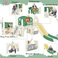 7in1 Toddlers Slide Climber Playset,Freestanding Castle Climbing