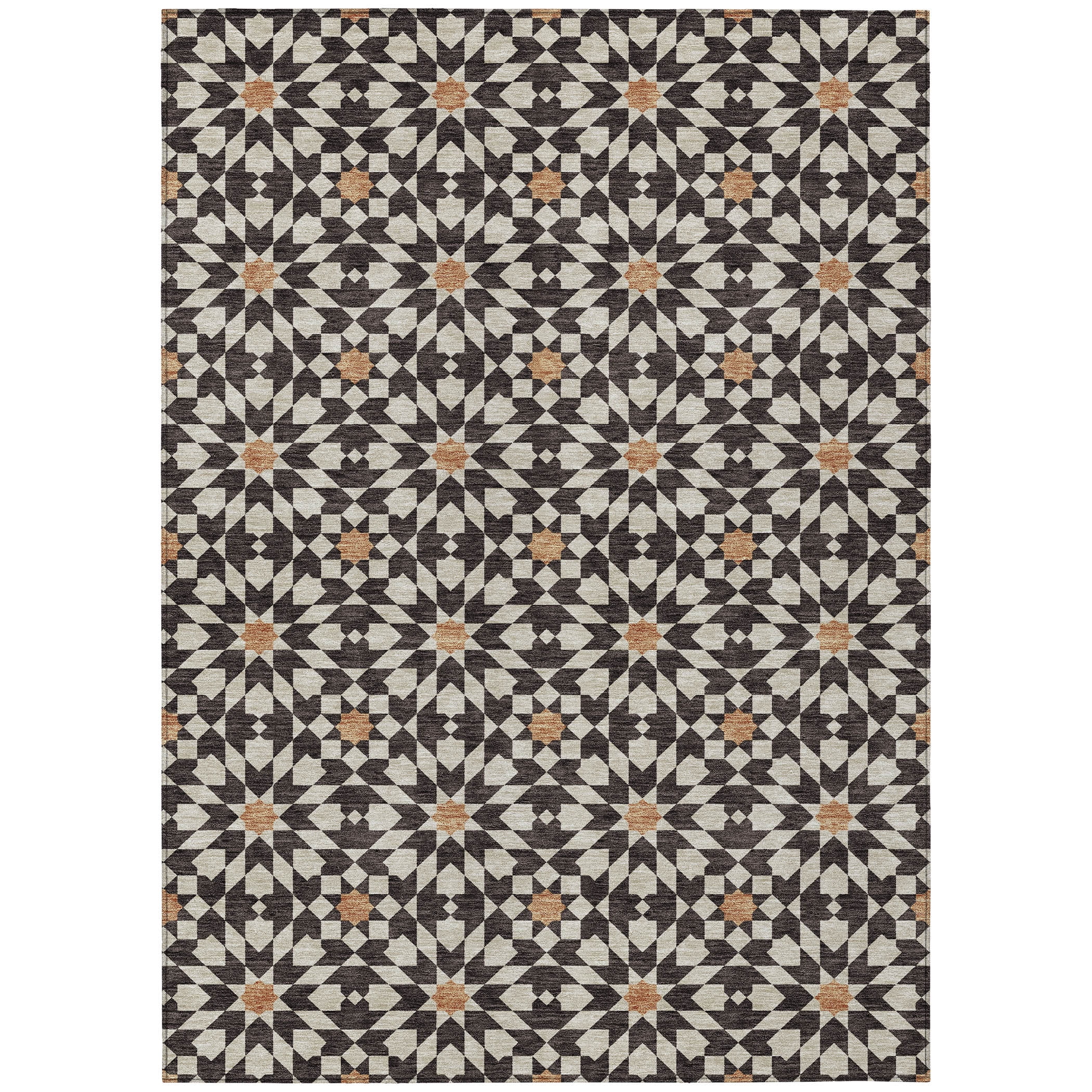 Addison Rugs Chantille Indoor/Outdoor Transitional Spiral Charcoal Washable Rectangle Rug, 5' x 7'6"