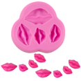 thumbnail image 1 of 3D Fondant Candy molde de silicona hecho en casa pastel de dibujos animados beso labios forma molde 4 cavidades Chocolate galleta hornear sartenes oso de fresa  Hogar, 1 of 5