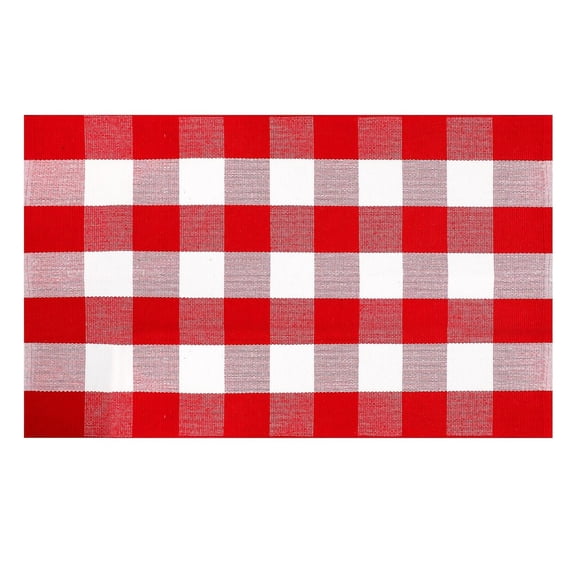 NANDIYNZHI Valentines Welcome Door Mat Heart Outdoor Welcome Mats for Front Door Non Slip Heart Floor Mat Red White Stripe Valentines Rug for Outside Front Porch Entryway Decor