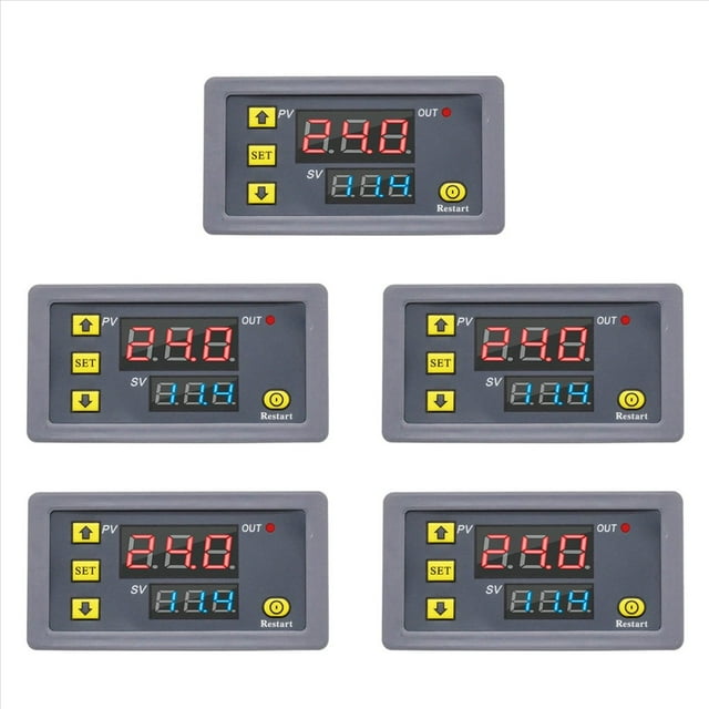5X Relé de Retardo de Tiempo Digital Pantalla LED Interruptor de Control del Temporizador de Relé de Temporización Ajustable Interruptor de Retardo de Tiempo AC110-220V