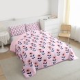 thumbnail image 3 of Homewish Watercolor Floral Daisy Full Size Comforter Sets,Modern Graffiti Flower Bedding Comforter Set,Pink Deepblue Bedding Sets For Girls Teens,Luxury Bedroom Decor Reversible,3 Pieces, 3 of 8
