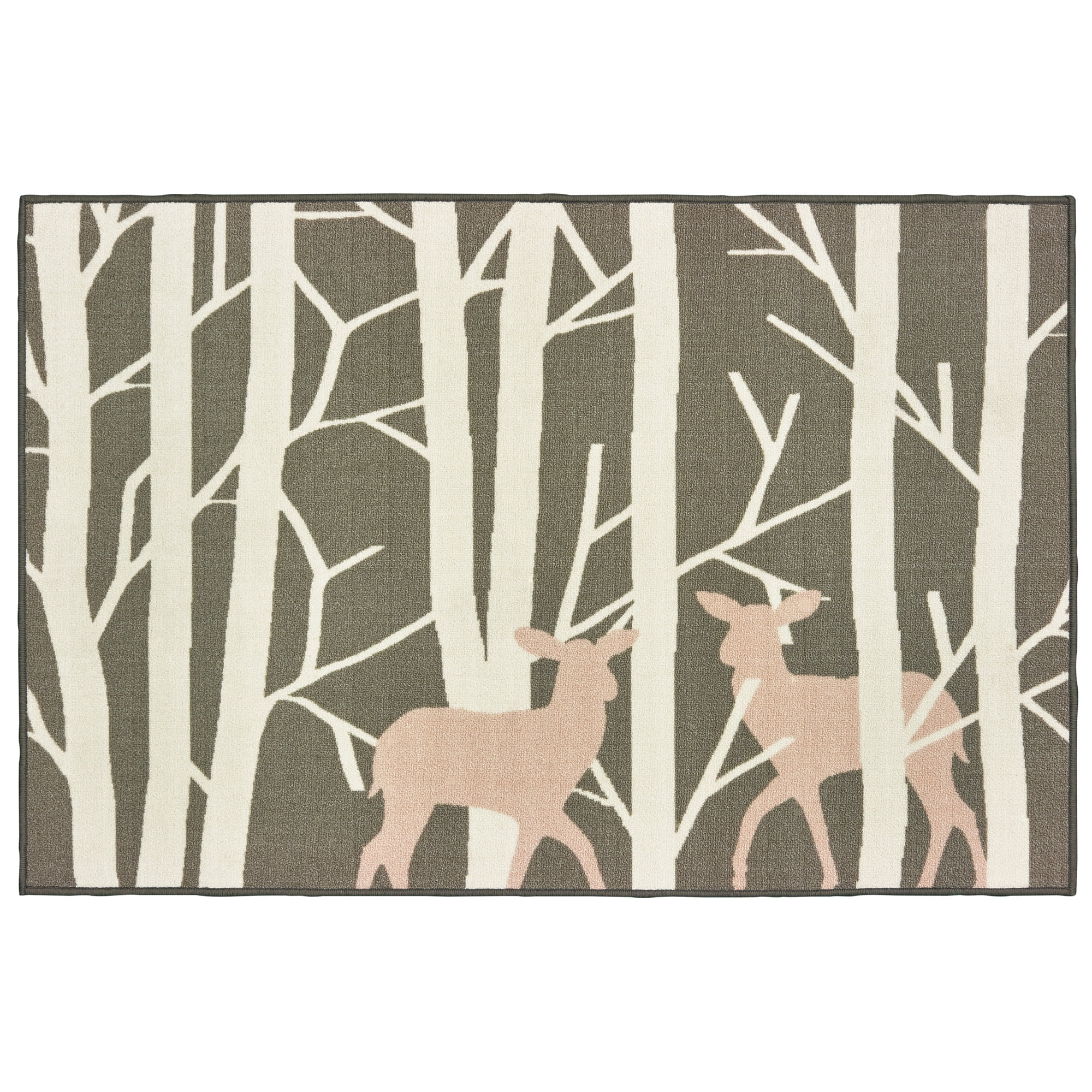 Your Zone Deer Tufted Nylon Accent Rug, Gray, 3'3'x5'