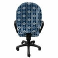 thumbnail image 3 of Abstract Office Chair Slipcover, Traditional Rhombus Pattern Composed of Concentric Squares and Stripes, Protective Stretch Decorative Fabric Cover, Standard Size, Night Blue Pale Grey, by Ambesonne, 3 of 5