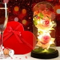 thumbnail image 5 of TERGAYEE Fake Flowers Valentine's Day Rose Women , Rose Luminous Flower Glass Cover, Women, Mom, Valentine's Day, Anniversary, Birthday Valentines Day Gifts, 5 of 7