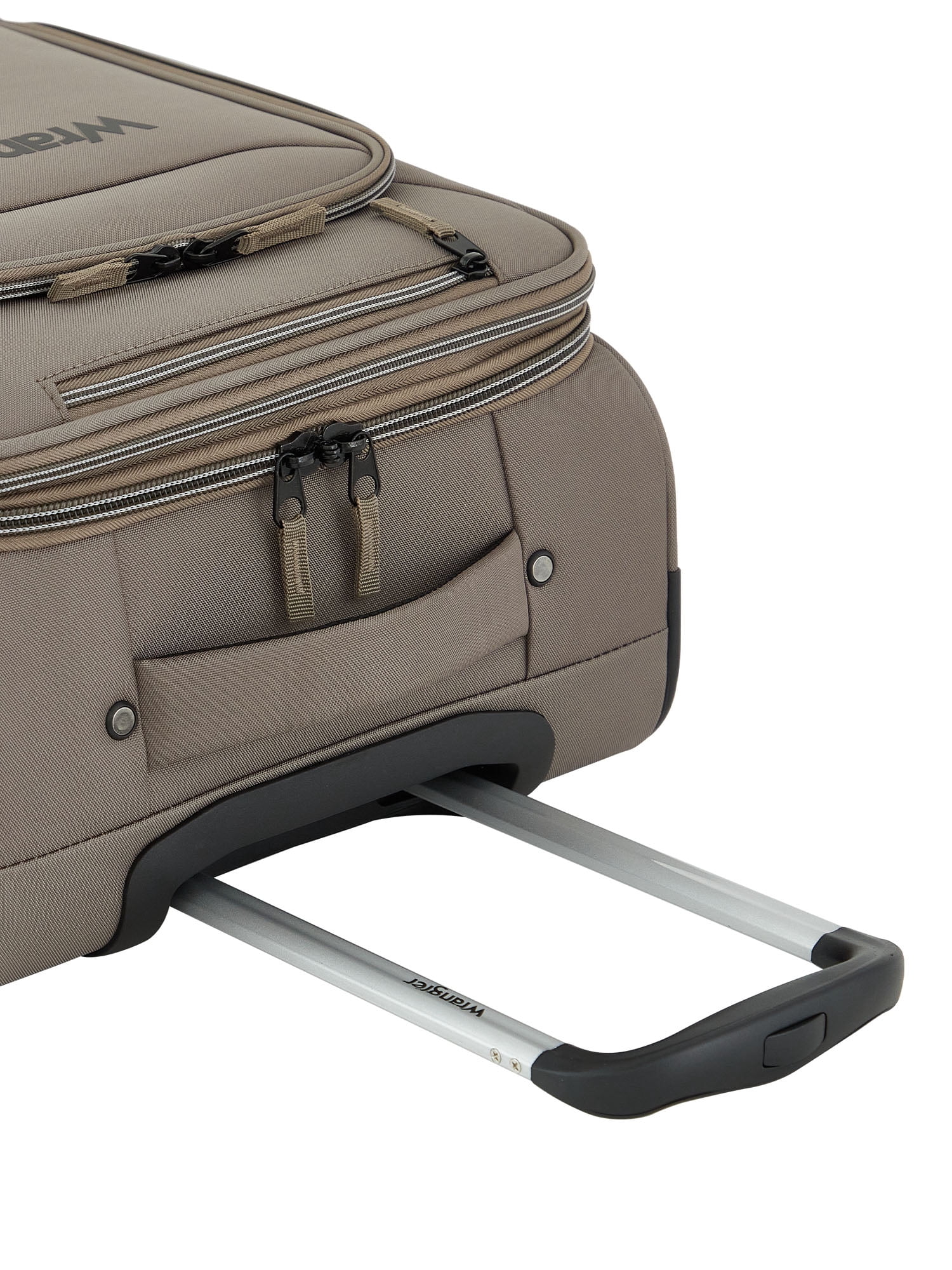 Wrangler 20-inch Expandable Rolling Carry-on with 8-Wheel System, Fallen Rock Brown