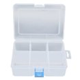 thumbnail image 1 of Caja de piezas transparente de 3 piezas, organizador de herramientas de hardware con rejilla extraíble y separada, estuche de almacenamiento de PP con 6 rejillas, 1 of 14
