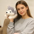 thumbnail image 5 of Twfbrm Husky Stuffed Animal Plush Toy, 12 inch Realistic Fluffy Puppy Doll with Comfy Fabric, Soft and Adorable Lying Dog Plushies Animals Throw Pillow Bedtime Companions for Couch Sofa Bedroom, 5 of 6