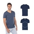 thumbnail image 3 of Playera Cuello V Yazbek para caballero Color Marino jaspe Doble Extra grande 50% algodón 50% poliéster, 3 of 3