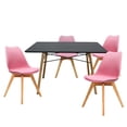 thumbnail image 1 of Set Comedor Oslo Mundo In Melamina 120 Negro 4 sillas Frankfurt Rosa Minimalista, 1 of 8