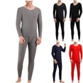 thumbnail image 4 of 2PC Thermal Underwear Set for Men Slim Fit Long Sleeve Fleece Lined Shirt Long Johns Base Layer Set for Men Cold Weather Top Bottom Set, 4 of 4