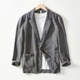 thumbnail image 5 of Tqyyweavej Mens Linen Blazer Two Button Lightweight Business Casual Suit Sports Coat Long Sleeve Notch Lapel Suit Jacket with Pockets, 5 of 10
