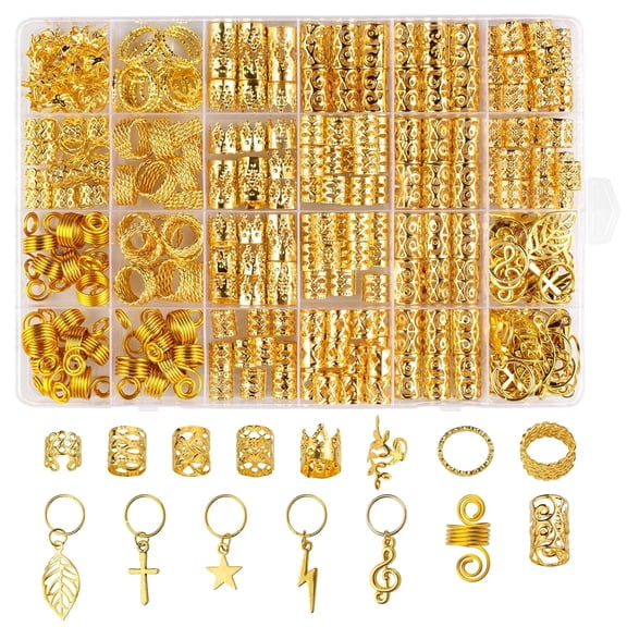 MRSXXNTY Hair Jewelry for Women Braids, 275 Pcs Braid Jewelry Accessories Metal Gold Loc Jewelry for Hair Dreadlocks Hair Rings for Braids Cuffs Clips Hair Jewelry Decorations for Women Unisex