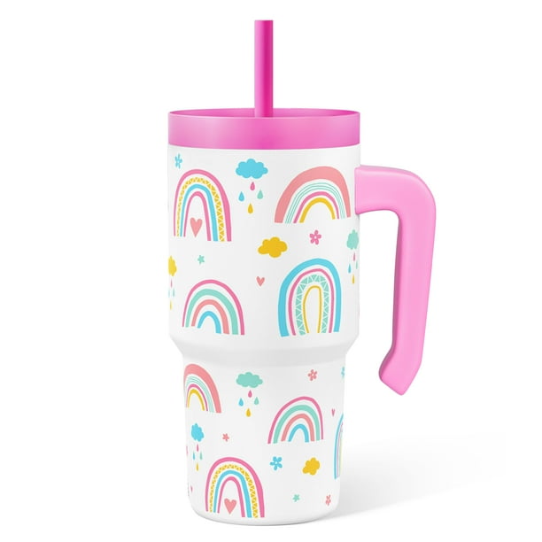 Vaso para beber SANDJEST de acero inoxidable con aislamiento para niños, 20 oz