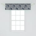 thumbnail image 2 of Ambesonne Abstract Valance Pack of 2, Crescent Moon Star Leaves, 54"X12", Dark Violet Blue White, 2 of 4