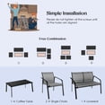 thumbnail image 6 of Gymax 4PCS Patio Conversation Futniture Set w/ Fabric and Anti-Rust Steel Frame Grey, 6 of 10