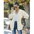 thumbnail image 5 of Women's Fall Open Front Long Lantern Sleeve Cardigan Oversized Chunky Outwear with Pocket, 5 of 15