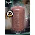 thumbnail image 6 of Hyoola, 2.4 x 4 Unscented Rose Pink Brushed Metallic Rustic Pillar Candles, Paraffin Wax with Cotton Wicks, 6-Pack, 6 of 8