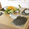 thumbnail image 4 of Ambesonne Mandala Place Mats Set of 4, Lotus Inspired Design, Standard Size, Navy Blue Yellow, 4 of 6