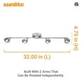 thumbnail image 4 of Sunlite 81146 32” LED 4-Light Adjustable Track Light Fixture, 23 Watts (100W=), 1200 Lumens, 3000K Warm White, 120 Volts, Dimmable, ETL Listed, Chrome, For Residential & Commercial Use, 4 of 7