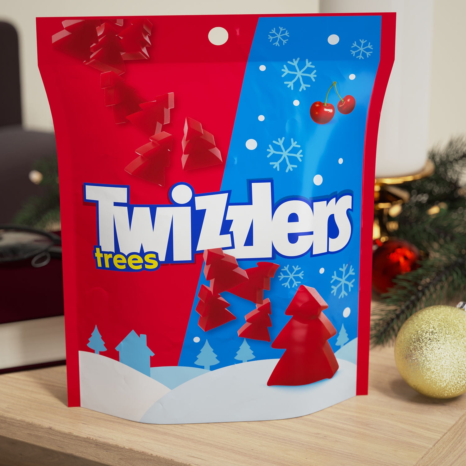 Twizzlers Cherry Flavored Trees, Christmas Holiday Candy Stocking