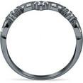 thumbnail image 5 of Contour Curved Crown V-Band 6.8mm Cubic Zirconia Black Tone 925 Sterling Silver, Size 5, 5 of 7