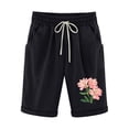 thumbnail image 2 of Puntoco Pantalones cortos deportivos para mujer Pantalones cortos con cordón y estampado de cintura elástica para mujer, 2 of 3