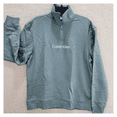 thumbnail image 2 of Calvin Klein Men Relaxed Fit French Terry 1/4 Zip Logo Sweatshirt Stormy Sea,XXL, 2 of 2