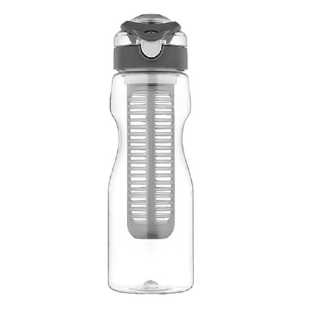 BPA-Free Water Bottle with Infuser, Tritan Bottle with Colored Infuser and Lid, Bottle with Closure and Silicone for Sealing, 24.75 oz