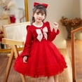 thumbnail image 1 of Vestido de princesa de malla esponjosa para niños de 3 a 13 años, ropa para niños medianos y grandes, vestido de manga larga, ropa para niñas, otoño e invierno, forro polar, 1 of 4