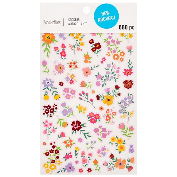 Recollections Floral Stickers, 12 Pack