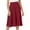 Red, variant on RUTAYY Women Comfy Basic Solid Color Stretch A-Line Flared Knee Length Skirt Casual Travel Skirts