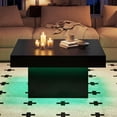 thumbnail image 4 of Gymax LED Coffee Table w/Adjustable Light Colors Speed & Brightness Remote Control Black, 4 of 10