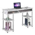 thumbnail image 2 of UrbanPro Contemporary Wood No-Tools Student Desk in White Faux Marble, 2 of 7