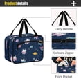 thumbnail image 4 of Travel Hanging Toiletry Bag with 4 Zipped Compartments Waterproof Makeup Accessories Spacious Cosmetic Bag Cats in Space Suits Medium, 4 of 9