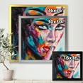 thumbnail image 4 of Designart 'Abstract Portrait Of A Young Woman With Blue Eyes II' Modern Framed Art Print, 4 of 4