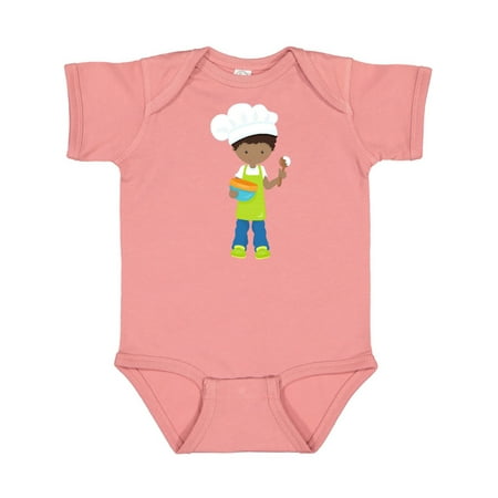 

Inktastic African American Boy Baking Boy Boy With Apron Gift Baby Boy Bodysuit