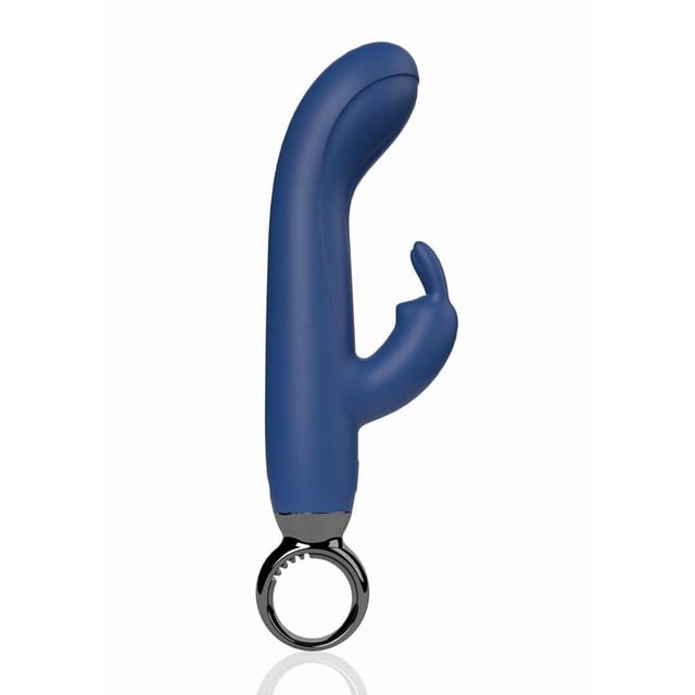 Screaming O PrimO Rabbit Vibromasseur Rechargeable en Silicone Point G, Bleu Marine