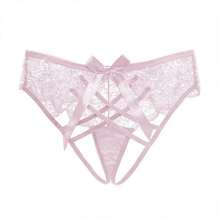 Sentaili Women Sexy Lingerie Thong Open Panties Lace T-back Underwear Crotchless Briefs
