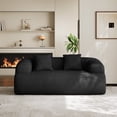thumbnail image 2 of Rophefx 75.5" Boneless Cloud Couch, Chenille Curved Sofa, Modern Compression Sofa for Living Room, No Assembly Required, Black, 2 of 9